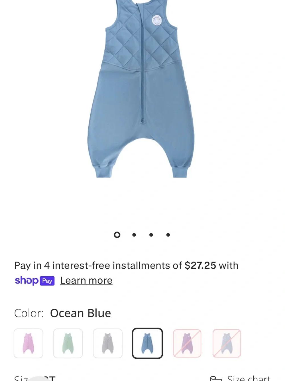 Quilted Baby Romper - Ocean Blue